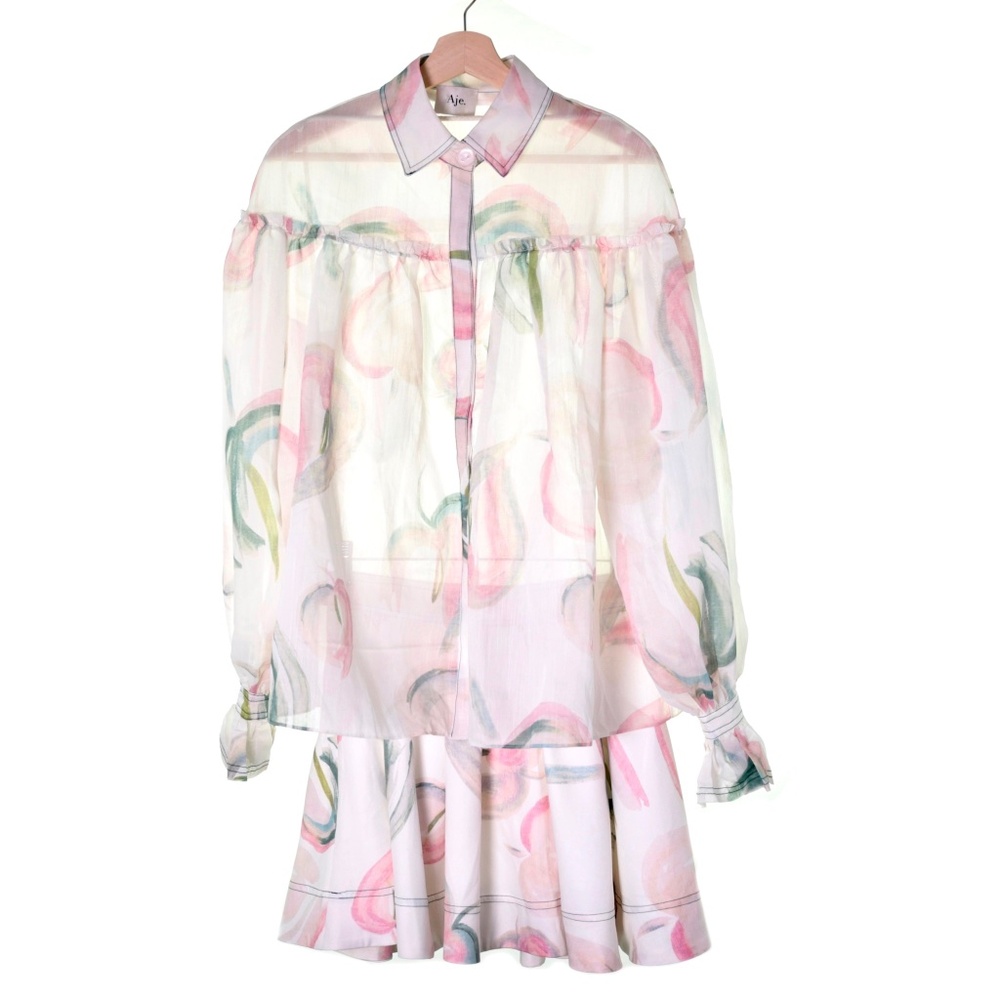 Aje Pink and Green Skirt Set